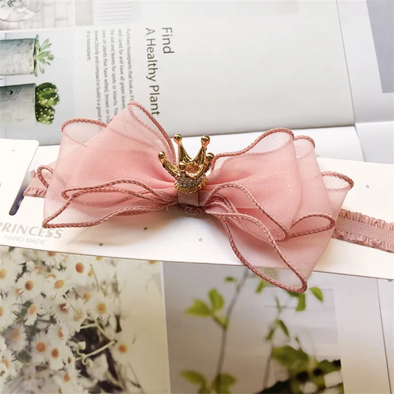 Warmom-Diadema de princesa con lazo para ni&ntilde;as, accesorios para la cabeza de encaje, banda para el pelo, regalo de belleza-4