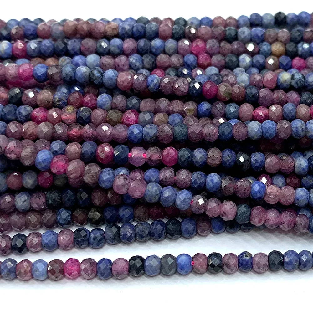 Ожерелье из натуральных драгоценных камней с рубином и сапфиром браслеты колец