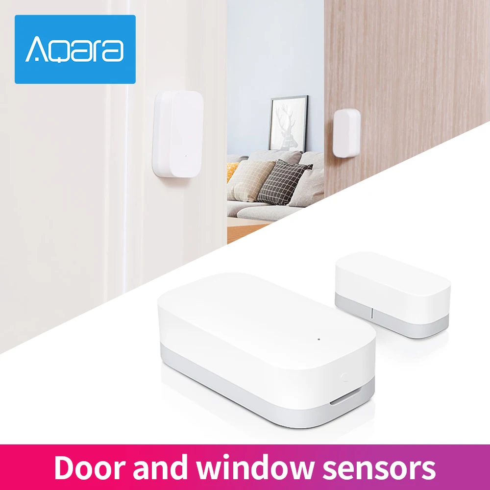 Датчик двери Aqara Zigbee Беспроводной сенсор для окон и дверей работает с приложением