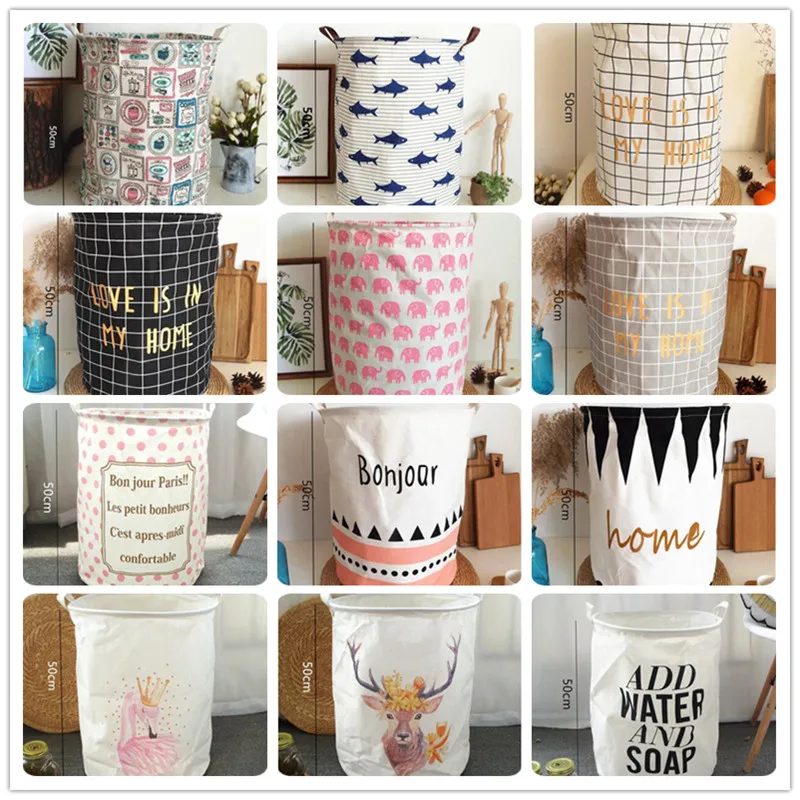 

Dropshipping Laundry Basket Storage 40*50cm Large Basket For Toy Washing Basket Dirty Clothes Sundries Storage Baskets Box