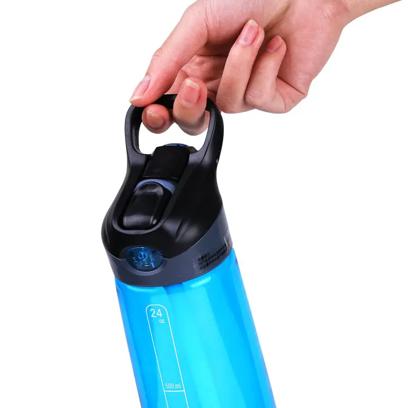 Пластиковая бутылка для воды спортивная короткая колба-стакан Botella Agua прогулок и