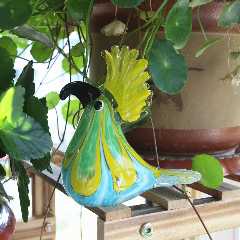 Хрустальное стекло статуэтки попугая птица Настольная орнамент скульптура