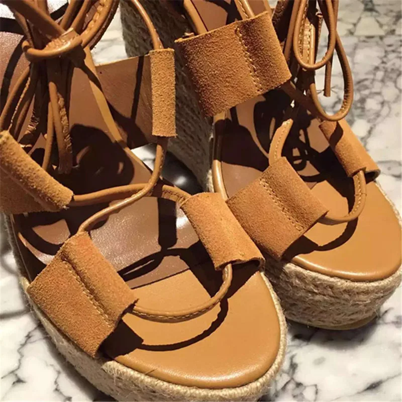 

Summer Sexy Platform Shoes Wedges Sandals High Heel Fashion Open Toe Elevator Women Pumps Gladiator Sandals Size 33-40 Black