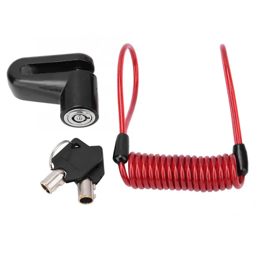 Черный Противоугонный замок дискового тормоза с кабелем напоминания для Mijia M365