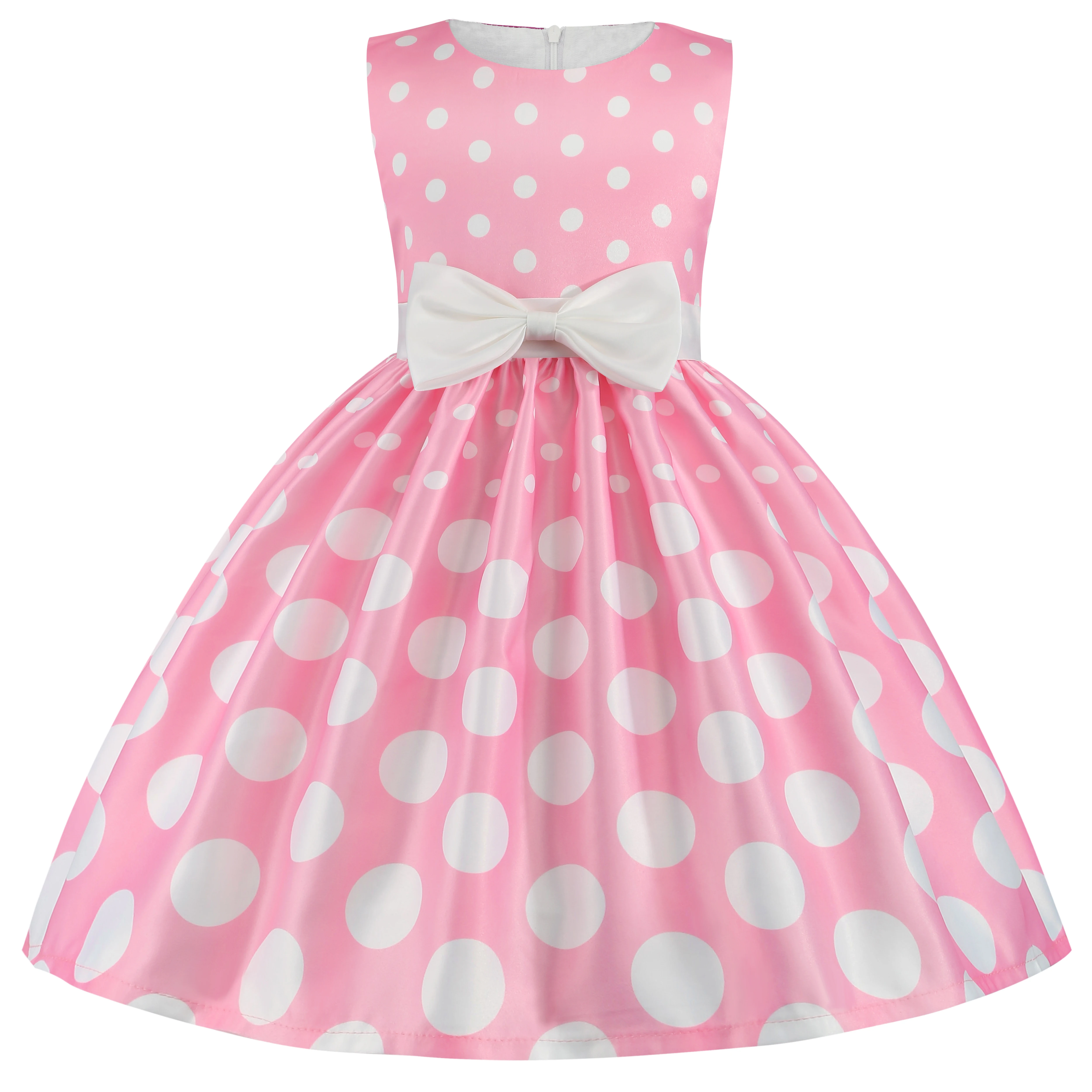 

2021 Summer Girls Birthday Party Dress Toddler Dot Elegant Wedding Party Dress Formal Dot Children's Dress 3-10 Years Old