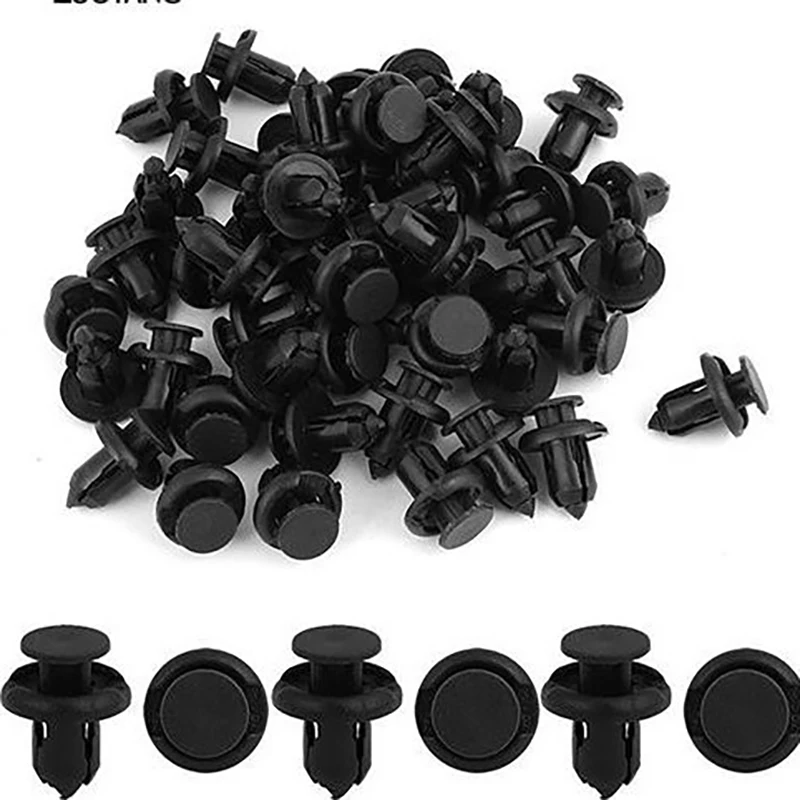 

50Pcs Car Auto Plastic Rivets 10mm Hole Fastener Fender Bumper Push Pin Clips