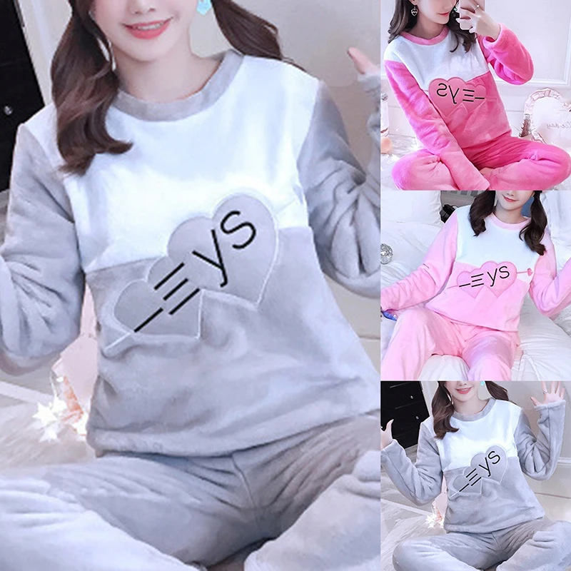 Новинка 2021 осенне-зимние теплые фланелевые женские пижамные комплекты плотная