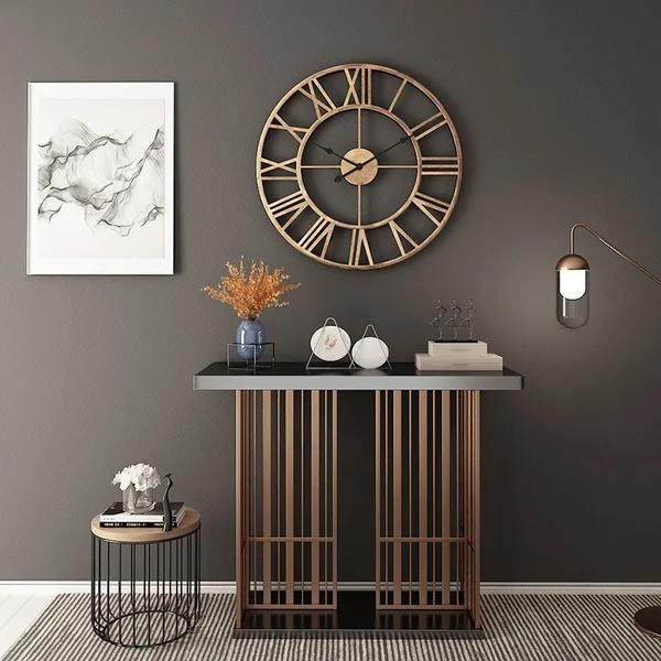 

3D Wall Clock Vintage Home Decor Livingroom Roman Round Shape Wall Decorative Home Decoration Accessories Gear Clock 40cm/50cm