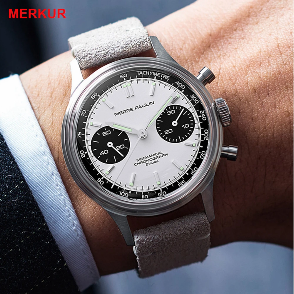 Мужские механические наручные часы авиаторы Seagull 1963 с хронографом мужские из