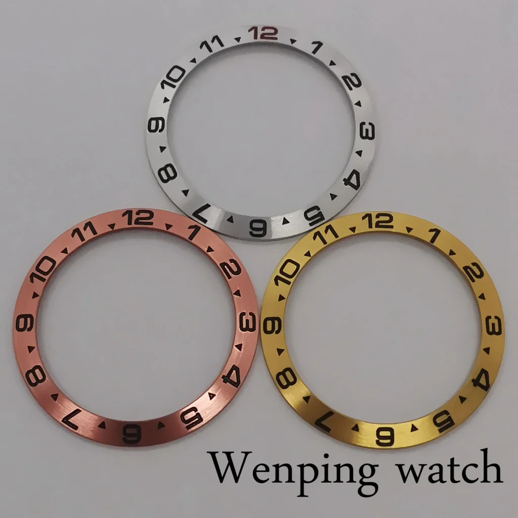 

New Watch Parts 38mm High Quality Silver/Gold/Brown Red Titanium Bezel Insert For 40mm Watch Case Mens Watch Bezel
