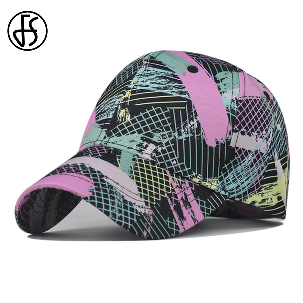 

FS Fashion Graffiti Print Men Women Baseball Cap Tie-dye Summer Outdoor Travel Beach Sun Shade Dad Hats Snapback Trucker Hat