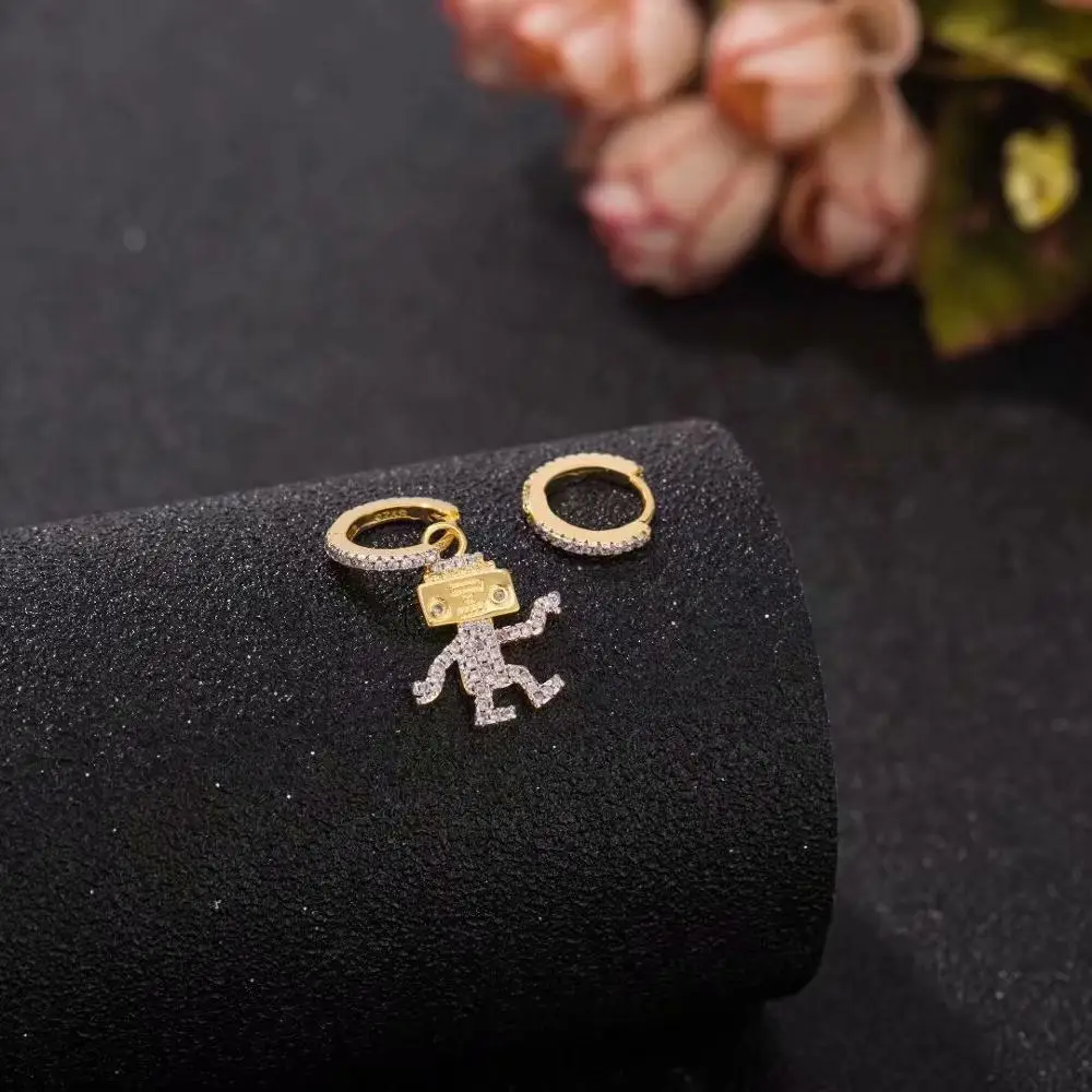 Роскошные ювелирные изделия Креативный дизайн серьги робот технология Future