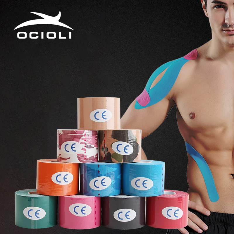 6 Rolls Kinesiotape Tape Sport Athletic Tapes Knee Brace Pads Compression Muscle Kinesiology Taping for Face Football Volleyball