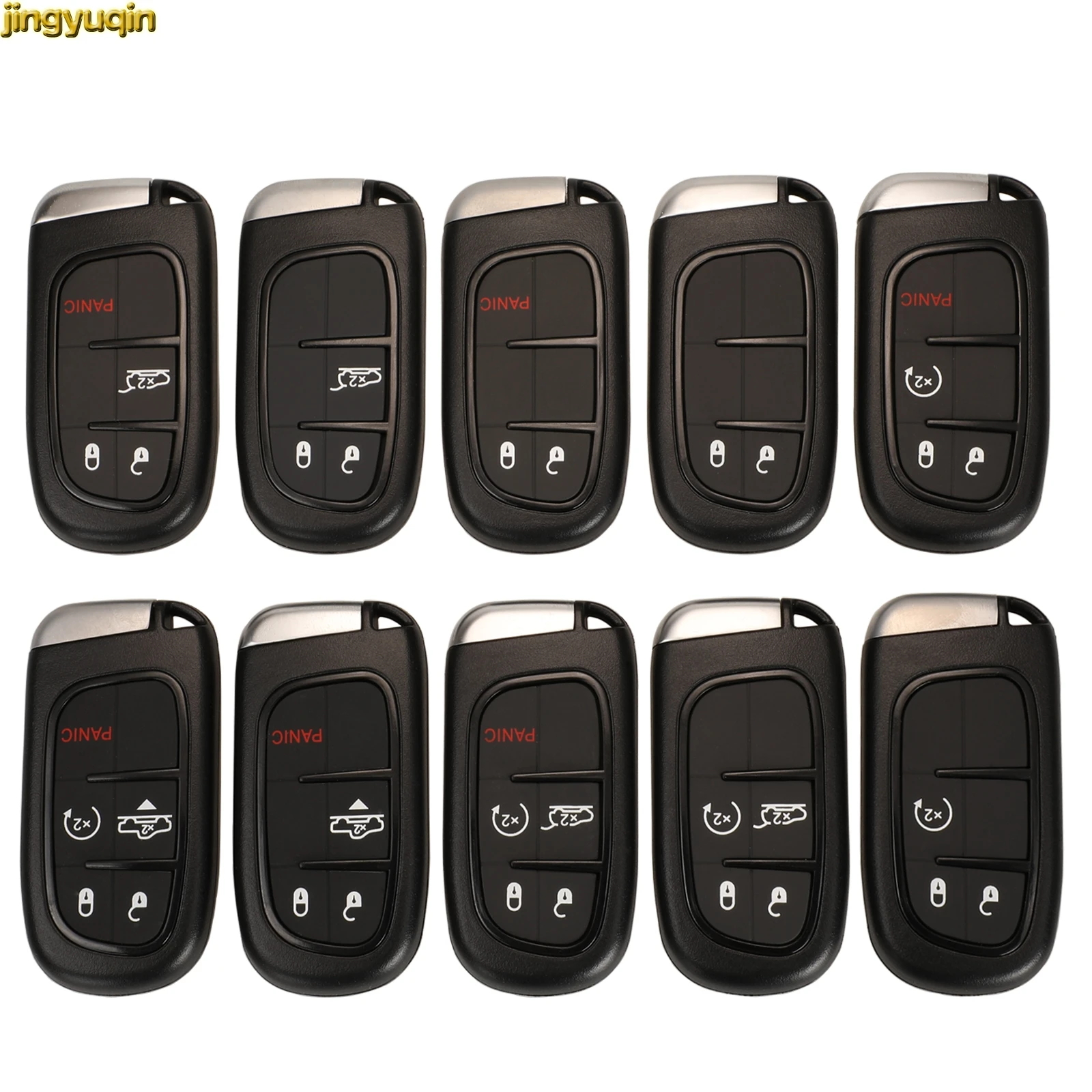 

Jingyuqin Remote Car Key Fob Shell For Jeep Grand Cherokee Chrysler 300C Dodge Ram 1500 Journey Dart Challenger Durango 2/3/4/5B