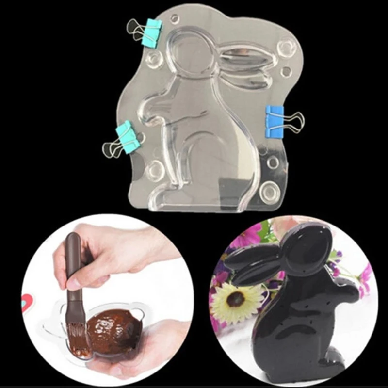 Новинка Лидер продаж 3D Пасхальный кролик Пластик шоколадная форма милые конфеты