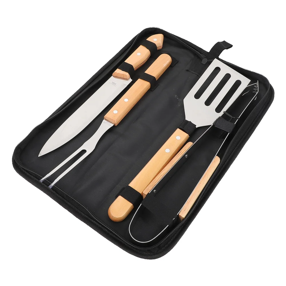 

1 Set BBQ Grilling Tools Fork Tongs Set BBQ Accessories Camping Supplies