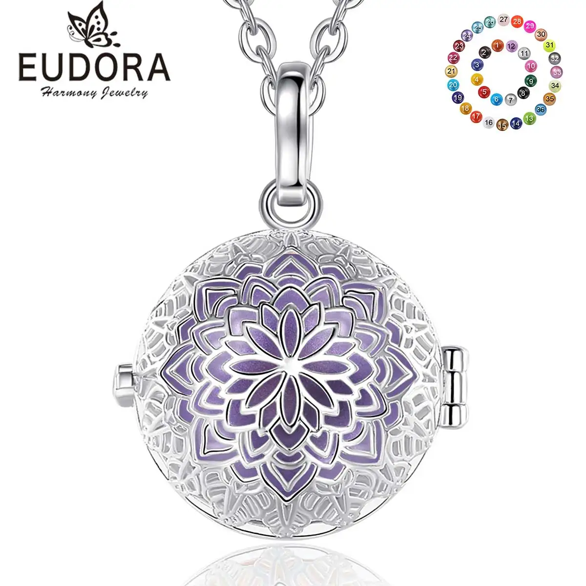 Ожерелье Eudora с подвеской в виде цветка с шариком, 18 мм, изысканное ювелирное изделие, дамские подарки, подходит для подруг K482N18