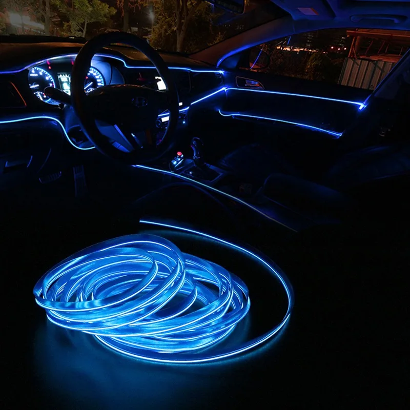 

Автомобильная светодиодная лента, внешнее освещение, неоновая гирлянда для освещения в интерьере автомобиля, гибкая трубка для украшения интерьера автомобиля