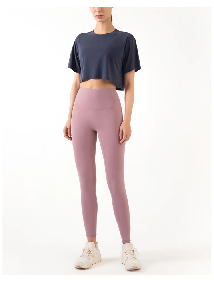 Women's Shirt New Sports Jacket Women Running Exercises Navel-bearing Loose Fitness Yoga Clothes Short-sleeved T-shirt Women