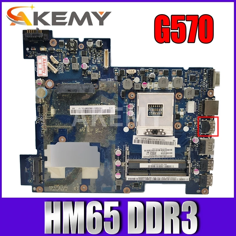 

Материнская плата ноутбука для lenovo G570 PIWG2 LA-675AP материнская плата HM65 DDR3 разъем PGA989