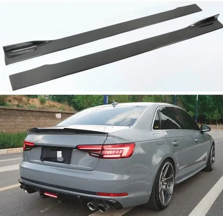 High Quality REAL CARBON FIBER SIDE BODY SKIRTS KIT LIP COVER FOR Audi SLINE A4 S4 RS4 2017 2018 2019 2020 2021