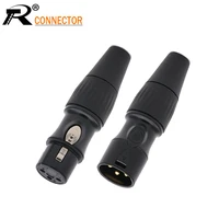 r connctor 1pair2pcs 3 pin xlr solder type connector male female plug cable connector microphone audio socket