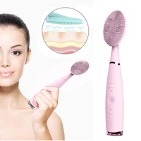 high frequency electric face cleaner brush silicone sonic facial cleansing deep pore cleaner blackhead removal facial massager