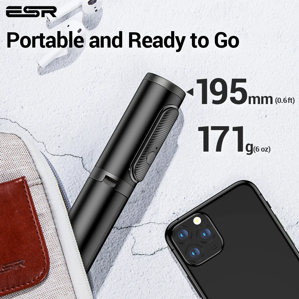 Беспроводная Bluetooth селфи палка ESR мини штатив монопод с дистанционным