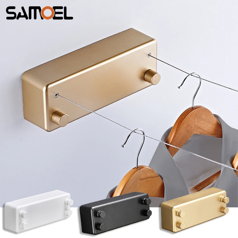 Веревка для сушки одежды из нержавеющей стали двухслойная Выдвижная веревка