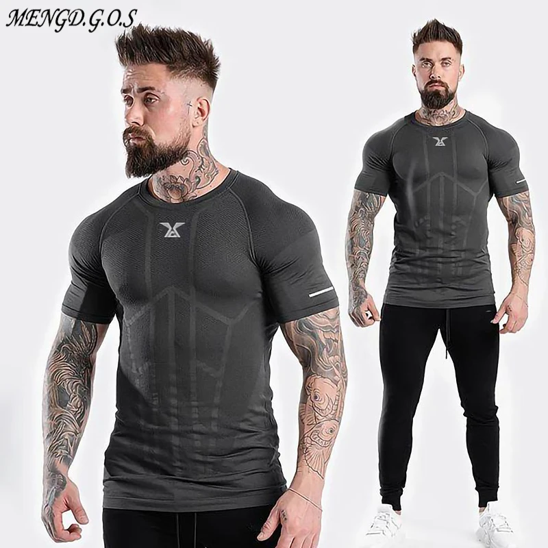 Футболка с коротким рукавом модная спортивная мужская Спортивная футболка для