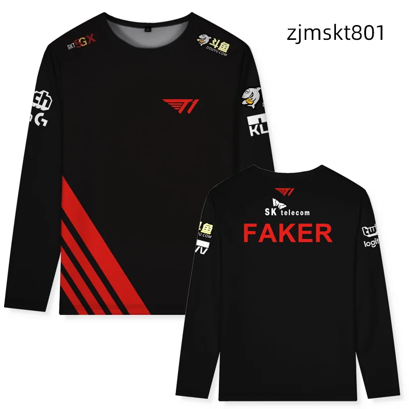 

[STOCK] Game LOL S10 S11 Spring Team SKT T1 Players Uniform Pullover Faker Men's t-shirt Cotton Top Tee New XS-4XL Plus sizes