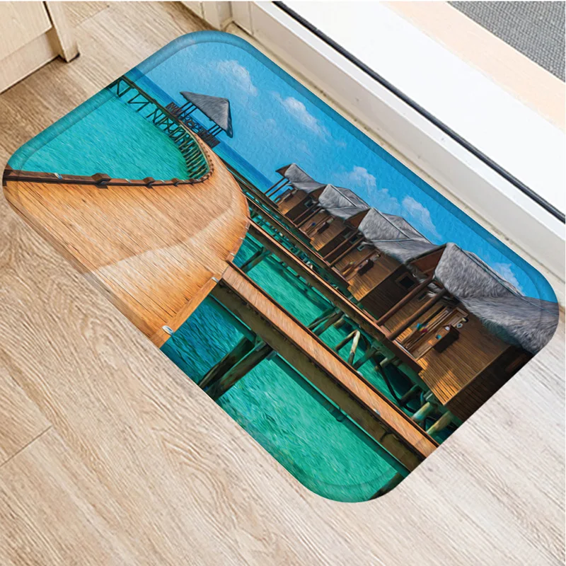 Tourist resort Non-slip mat Can Diy custom made picture LOGO Home Kitchen bathroom carpet clean room rug Doormat E0673 | Дом и сад