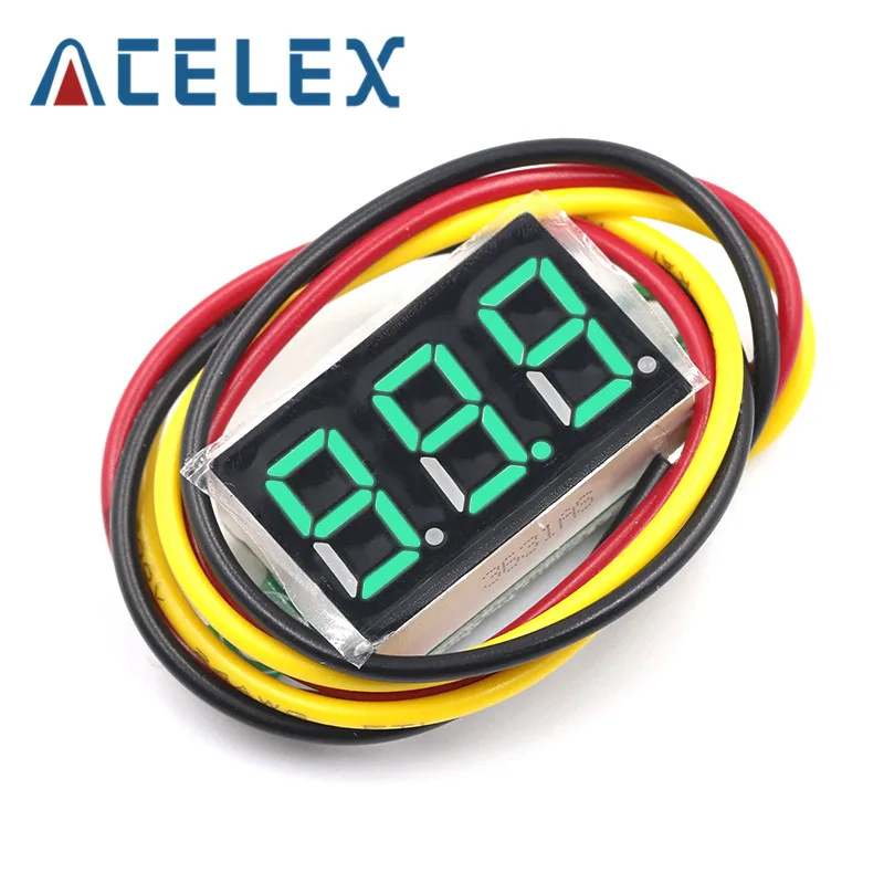 Цифровой вольтметр мини-вольтметр с 3 Проводами 0 36 дюйма постоянный ток 0-30 в