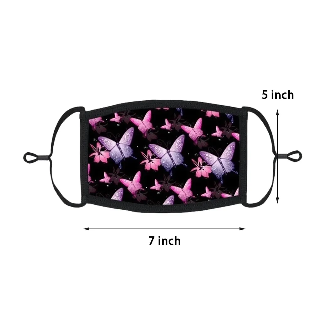 

3 Pcs Masks 6 Pcs Filters Outdoor Travel Set New Ladies Fashion Print Ear-hook Mask Dust Mask That Can Be Washed And Reused#Z