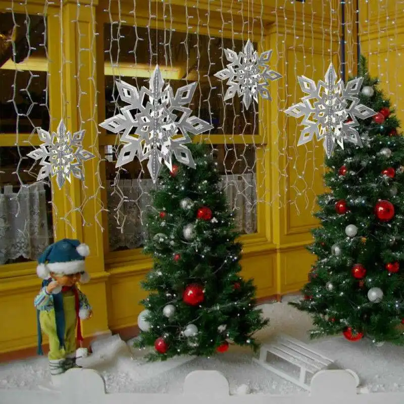 

Christmas Snowflakes Decorations 3D Hollow Snowflake Paper Garlands Ornament Decorations for Home