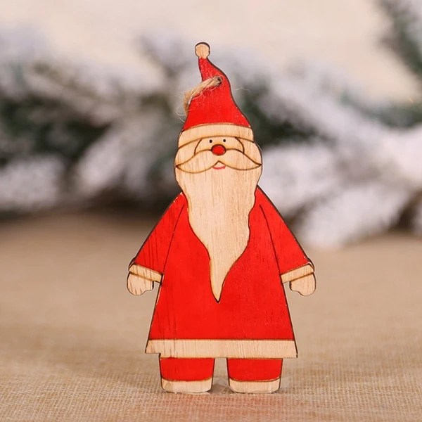 Santa Claus 1 шт. подвесные деревянные милые рождественские украшения с собакой Подвески DIY деревянные поделки орнамент с рождественской елкой детский подарок Рождественское украшение для вечеринки - Цвет: Santa Claus