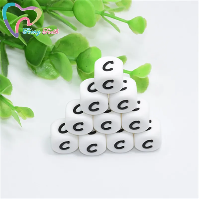 Cuentas de silicona con las letras del alfabeto para dentici&oacute;n de beb&eacute;, collar para masticar, herramienta de enfermer&iacute;a, 12MM, 26 piezas-3