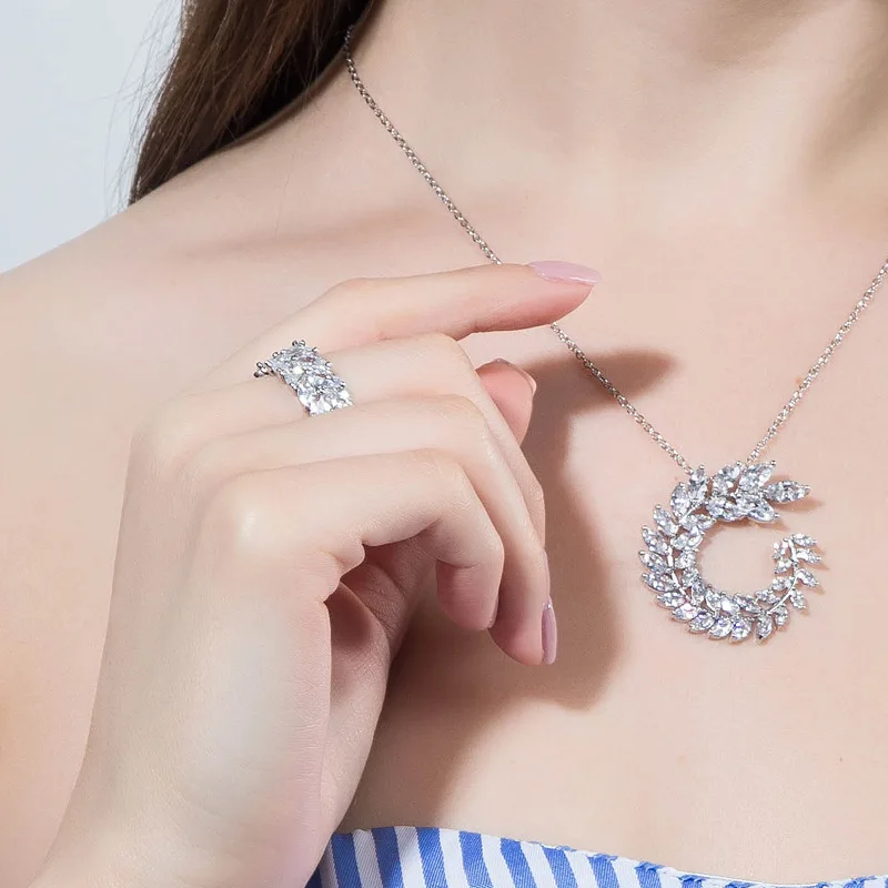 

2021 new luxury marquise wedding bridal for women lady anniversary gift jewelry drop shipping J5208