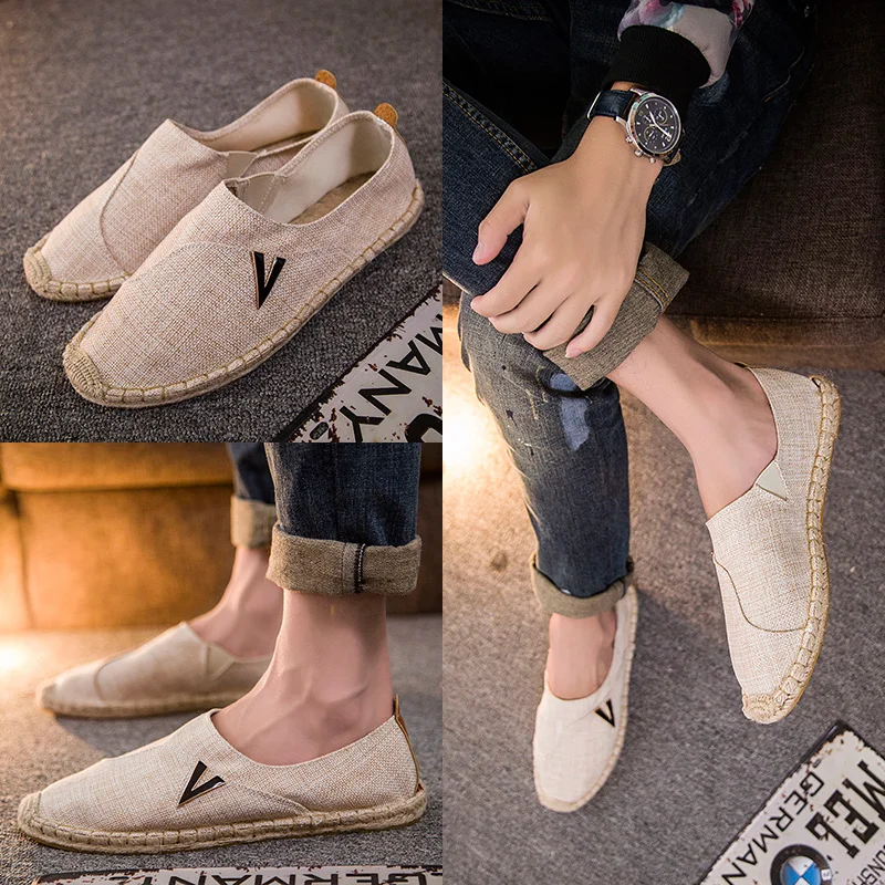 CHANGTU Breathable Linen Casual Men's Shoes Old Beijing Cloth Women Leisure Flat Fisherman Driving couple | Обувь