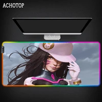 d va girl gamer gaming mouse pad rgb large mouse mat xxl 700x300 keyboard with backlit deak mat for overwatchworld of warcraft