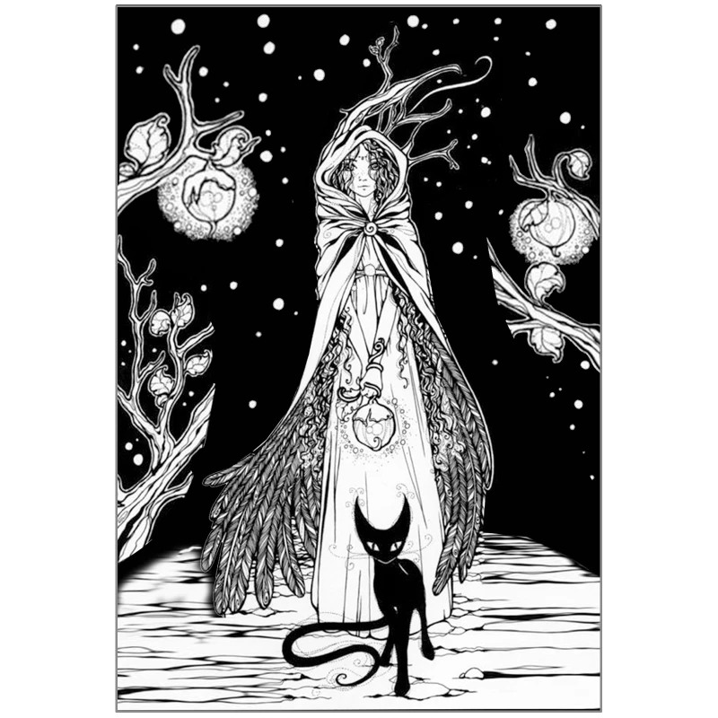 

Witch/Cat DIY Silicone Clear Stamp Cling Seal Scrapbook Embossing Album Decor