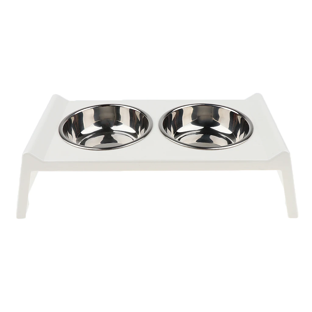 

Elevated Feeder Pet Stainless 2 Bowls For Dog Cat Water Food Acrylic Stand