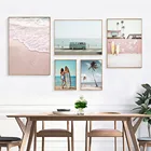 Плакаты и принты скандинавских пейзажей, с изображением пляжа, серфинга, Настенная картина, ВИНТАЖНЫЙ ПЛАКАТ, декоративный Декор для дома