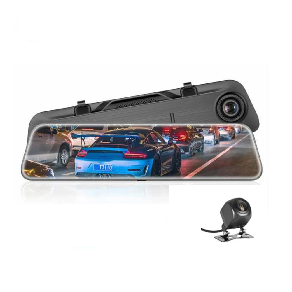 

S12 12 inch Rearview Car Dash Cam Video Recorder HD 720P Dual Lens Night Vision Driving Recorder Dash Cam