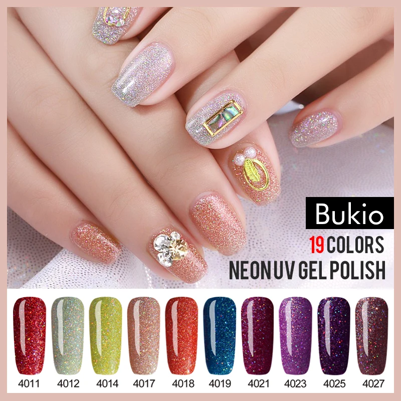 Хит продаж УФ блеск Bukio 5 мл неоновый Гель лак для ногтей отмачиваемый