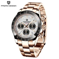 pagani design 40mm classic mens quartz watch luxury sapphire glass 100m water resistant clock multifunctional chronograph