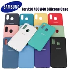 Чехол для Samsung Galaxy A20 A30 из жидкого силикона, мягкий шелковистый чехол для Galaxy A40, высококачественный мягкий на ощупь защитный чехол для задней панели