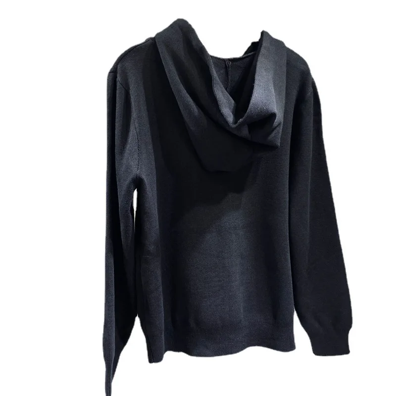 

New 2021 Black Color women Long sleeve Knitted Cardigan Coat two pieces tracksuits plus size A468