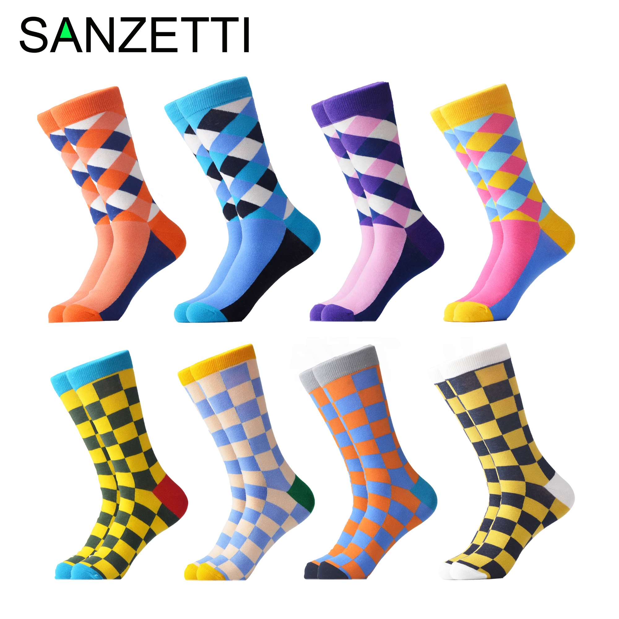 8 пар/партия мужские носки из чесаного хлопка | Мужская одежда