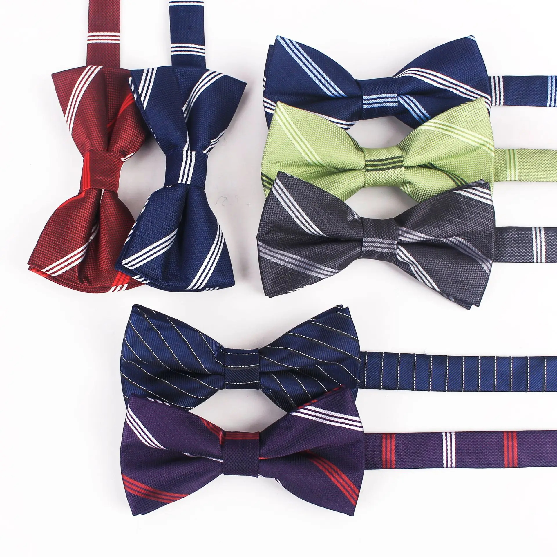 

Sitonjwly Men's Polyester Jacquard Bow Ties Butterfly Bowtie Tuxedo Bows Groom Prom Party Accessories Gift Custom LOGO